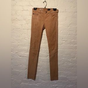 AG suede skinny jeans, size 26, runs small